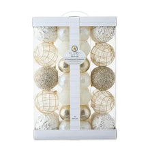 62 Count White and Gold Shatterproof Christmas Ornaments, by My Texas House
