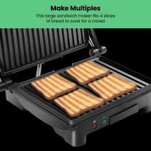 Chefman 3-in-1 Panini Press & Grill, 4-Slice Non-Stick, Opens Flat - Stainless Steel
