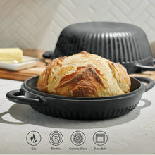 Tramontina 4 QT Enameled Cast Iron Dutch Oven for Bread Baking – Multipurpose Bread Oven, Black