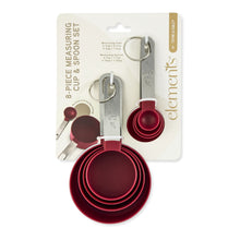 Elements by Thyme & Table 8-Piece Measuring Cups & Spoons Set - Red