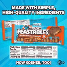 Feastables MrBeast Chocolate Peanut Butter Cups, 1.41 oz (40g), 5 Count