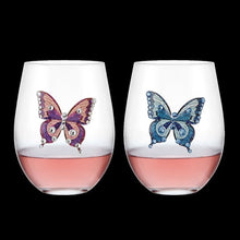 Dolly Parton Jeweled Mosaic 18 oz Stemless Glass Wine Glasses Set of 2