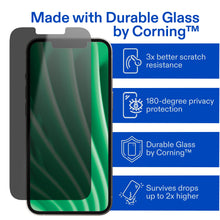 onn Privacy Screen Protector for iPhone® 17e / 16e / 14 / 13 / 13 Pro, Provides Ultimate Protection with Durable Glass by Corning™, Plus Advanced Easy Application Tray