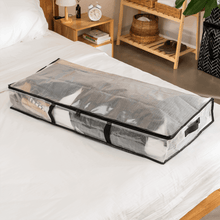 Mainstays Heavy Duty Clear Under-Bed Storage Bag with Handles, Zipper Closure, 42" x 18" x 6"