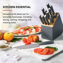 KitchenAid Classic 12-Piece Japanese Steel Knife Block Set with Built-in Knife Sharpener, Charcoal Gray