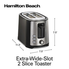 Hamilton Beach 2-Slice Bread and Bagel Toaster with Extra-Wide Slots and Drop-Down Crumb Tray, Black