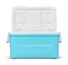 Igloo 48 QT Laguna Hard-Sided Ice Chest Cooler, Aqua Blue and White
