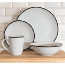 10 Strawberry Street Simply Coupe 16-Piece Ceramic Dinnerware Set, Black