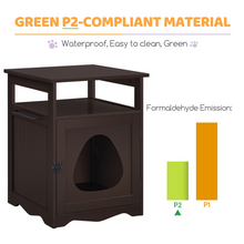 Alden Design Wooden Cat Litter Box End Table Pet Hidden Furniture, Espresso