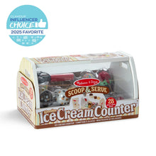 Melissa & Doug Wooden Scoop and Serve Ice Cream Counter With Play Food and Accessories (28 Pcs)