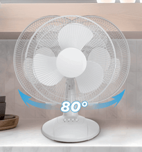 Mainstays 12-Inch Table Fan with Adjustable 3-Speed Settings and Oscillation, White, FT30-8MBWV