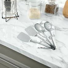Mainstays Stainless Steel 4-Piece Kitchen Utensil Set, Spatula, Slotted Spatula, Spoon and Slotted Spoon