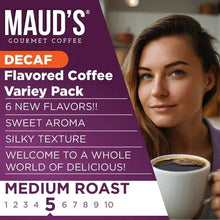 Maud's Flavored Decaf Coffee Pods Variety Pack, 80 ct,14 Assorted Roasts & Flavors, Decaf Medium Roast Coffee in Recyclable Single Serve Pods - 100% Arabica Coffee, Compatible with Keurig K Cups Make