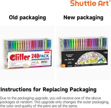 240 Pack Glitter Gel Pens, Shuttle Art 120 Colors Glitter Gel Pen Set with 120 Refills for Adult Coloring Books Craft Doodling