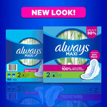Always Maxi Feminine Pads with Wings for Women, Size 2, Long Super Absorbency, Unscented, 90 ct.