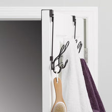 Mainstays SnugFit 6-Hook Over-the-Door Towel and Robe Rack, Black