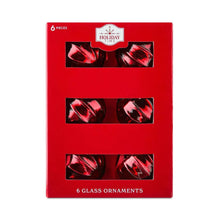 6 Count Red Glass Ball Christmas Ornaments, 3", by Holiday Time
