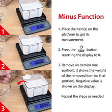 Mainstays 6LB High Precision Digital Kitchen Scale with Blue Backlit, Black