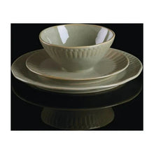 Oneida Entertain 365 12-Piece Artisanal Green Stripe Stoneware Tableware Set (Service for 4)