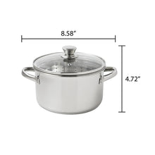 Mainstays Stainless Steel 4-Quart Steamer Pot with Glass Lid, Induction Compatible, Dishwasher Safe, Veggies, Fish