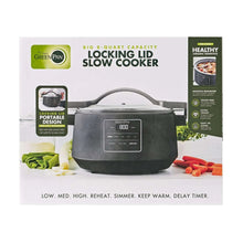 GreenPan 8 Quart Locking Lid Slow Cooker, Healthy Ceramic Nonstick, Graphite
