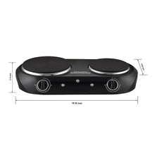 Mainstays Double Burner, 1800 W, Black Electric Cooktop, 1 Each, Assembled Product