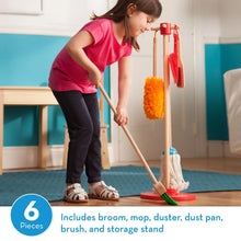Melissa & Doug Dust! Sweep! Mop! 6-Pc Wood Pretend Play Preschool Cleaning Set - FSC Certified