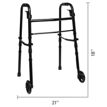 Equate Folding Walker with 5-Inch Wheels, Black – 350 lb Weight Capacity