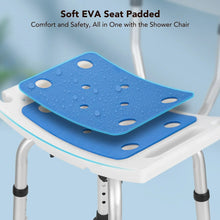 Naipo Adjustable Height Shower Chair with Backrest and EVA Padded, Bathtub Bench Seat Transfer for Disabled, Seniors & Elderly, Tool-Free Assembly