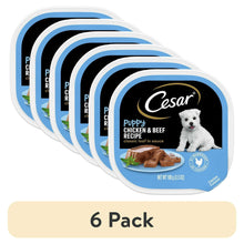 6pack-CesarClassicLoafInSauceChickenAndBeefRecipeWetDogFoodForPuppies-3-5OzTray-_1 - USA Mega Market