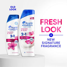 (6 pack) Head and Shoulders Smooth and Silky 2 in 1 Dandruff Shampoo and Conditioner, Frizz Control, Fresh Floral Scent, Color Safe, 12.5 oz