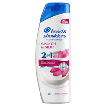 (6 pack) Head and Shoulders Smooth and Silky 2 in 1 Dandruff Shampoo and Conditioner, Frizz Control, Fresh Floral Scent, Color Safe, 12.5 oz