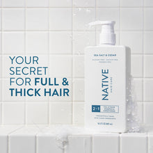 (6 pack) Native Full & Thick 2 in 1 Men's Shampoo and Conditioner, Sea Salt & Cedar, 16.5 fl oz