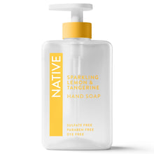 (6 pack) Native Liquid Hand Soap, Sparkling Lemon & Tangerine, Non-drying, Naturally Derived Cleansers, Sulfate Free, 13 fl oz