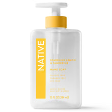 (6 pack) Native Liquid Hand Soap, Sparkling Lemon & Tangerine, Non-drying, Naturally Derived Cleansers, Sulfate Free, 13 fl oz