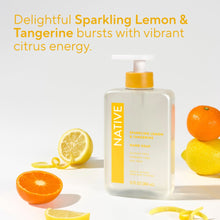 (6 pack) Native Liquid Hand Soap, Sparkling Lemon & Tangerine, Non-drying, Naturally Derived Cleansers, Sulfate Free, 13 fl oz