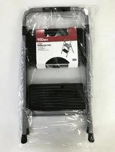Hyper Tough Gray & Black 2-Step Steel Large Platform & Foldable Step Stool – Holds up to 225 Pounds