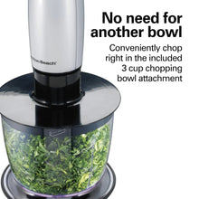 Hamilton Beach Immersion Hand Blender for Kitchen with Blending Wand, Whisk & Chopping Bowl, Silver