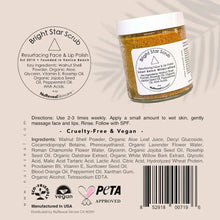 BRIGHT STAR SCRUB Resurfacing Face & Lip Polish with AHA Acids, Exfoliating & Brightening Scrub