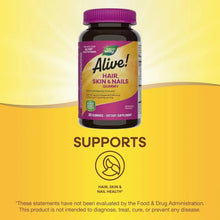 Nature's Way, Alive! Hair, Skin & Nails Gummies, Strawberry, 60 Gummies