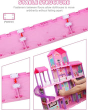 Huge Wave Dollhouse Playset Girl Toys, 36 inch 11 Large Rooms with Doll Toy Figures, with Warm Light, Princess Doll House Birthday Gift for Girls Ages 3-8
