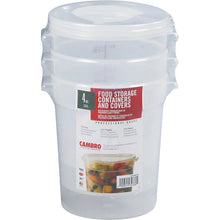 Cambro Round 4 Quart Food Storage Container with Lid, 3-count