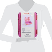 Mainstays Kids 4-Compartment Plastic Bento Box with Removable Tray, Fork, Spoon, and Dressing Container, Pink Glitter