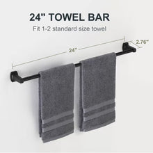 Mainstays 24-inch Square Wall Mount Towel Bar Matte Black Finish with Hardware