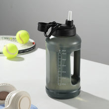 Mainstays 64 Fluid Ounces Water Bottle, Translucent Black, with Straw/ Chug 2 in 1 Lid, Light Weight, Reusable, Plastic