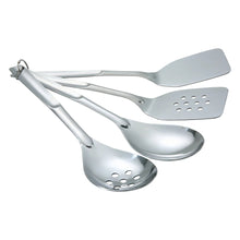 Mainstays Stainless Steel 4-Piece Kitchen Utensil Set, Spatula, Slotted Spatula, Spoon and Slotted Spoon