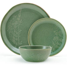 Pfaltzgraff Carrie 12 Piece Stoneware Dinnerware Set Green