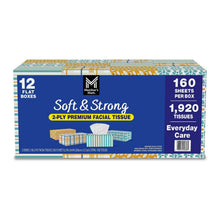 Member’s Mark Soft & Strong 2-Ply Premium Facial Tissues 12 Flat Boxes, 160 tissues/box