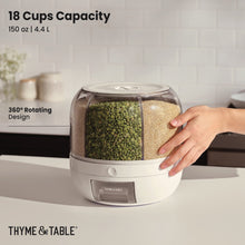 Thyme & Table 6 Section Rotating Food Storage Dispenser with Removable Drawer, White