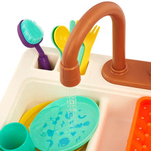 Battat Splash & Sparkle Sink Plastic Real Faucet and Magic Dishes, Toddler and Preschool Toys